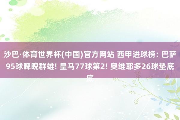 沙巴·体育世界杯(中国)官方网站 西甲进球榜: 巴萨95球睥睨群雄! 皇马77球第2! 奥维耶多26球垫底