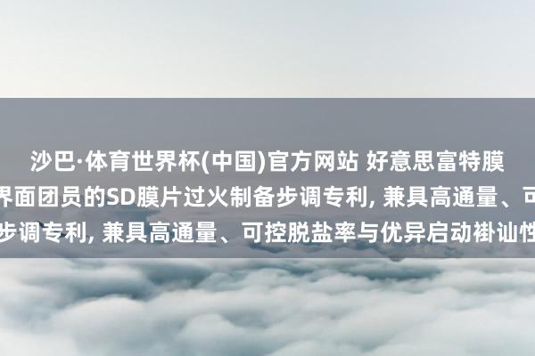沙巴·体育世界杯(中国)官方网站 好意思富特膜苦求基于协同醇相体系界面团员的SD膜片过火制备步调专利, 兼具高通量、可控脱盐率与优异启动褂讪性