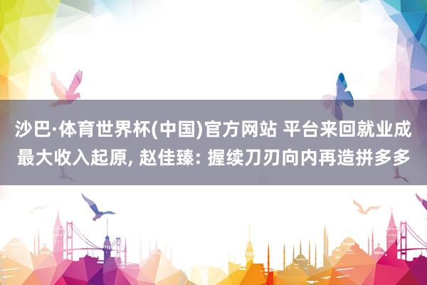 沙巴·体育世界杯(中国)官方网站 平台来回就业成最大收入起原, 赵佳臻: 握续刀刃向内再造拼多多