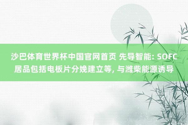 沙巴体育世界杯中国官网首页 先导智能: SOFC居品包括电板片分娩建立等, 与潍柴能源诱导
